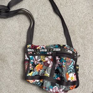 LeSportsac Floral Crossbody Bag - Black and Multicolor